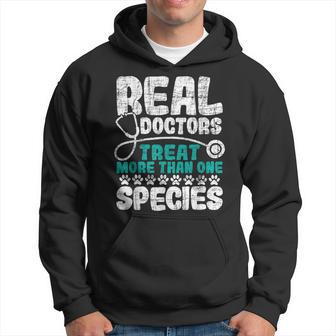 Real Doctors Treat More Than One Species - Veterinarian Vet Hoodie - Thegiftio UK