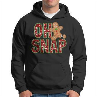 Red Cheerful Sparkly Oh Snap Gingerbread Christmas Cute Xmas Hoodie | Mazezy
