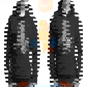 Red Dachshund Weightlifting - Mens Standard Hoodie - Monsterry
