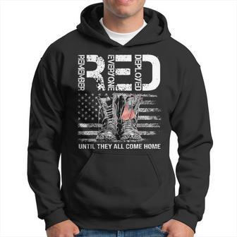 Red Fridays Remember Everyone Deployed Vintage American Flag Hoodie - Thegiftio UK