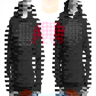 Red Plaid Bear Christmas Matching Buffalo Family Pajama Hoodie - Monsterry