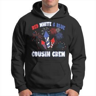 Red White & Blue Cousin Crew Fireworks Usa Flag 4Th Of July Hoodie - Seseable