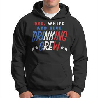Red White And Blue Drinking Crew Funny Usa 4Th Of July Party Hoodie | Mazezy