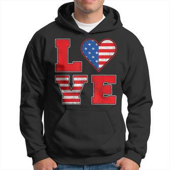 Red White And Blue For Love American Flag Hoodie - Monsterry CA