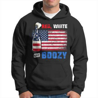 Red White And Boozy 4Th Of July Funny Drinking Hoodie - Monsterry UK