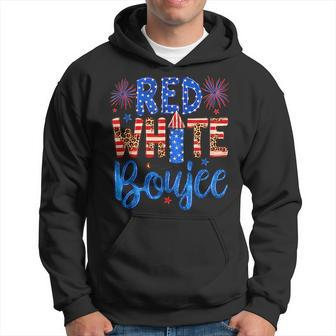 Red White & Boujee Summer Funny Drinking 4Th Of July Us Flag Hoodie | Mazezy