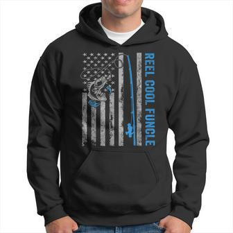 Reel Cool Funcle Fathers Day American Flag Fishing Hoodie | Mazezy