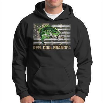 Reel Cool Grandpa Camouflage Fathers Day Fisherman Fishing Hoodie - Seseable