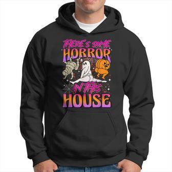 Theres Some Horrors In This House Ghost Pumpkin Halloween Hoodie - Thegiftio UK