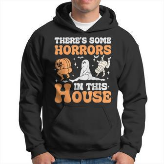 There's Some Horrors In This House Halloween Ghost Pumpkin Hoodie - Seseable