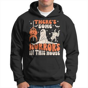 There's Some Horrors In This House Halloween Pumpkin Ghost Hoodie | Mazezy