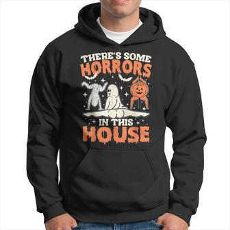 There's Some Horrors In This House Pumpkin Ghost Halloween Hoodie - Seseable