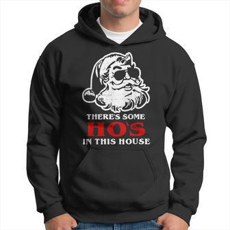 There's Some Hos In This House Retro Santa Claus Christmas Hoodie - Monsterry UK