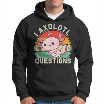 Retro I Axolotl Questions Cute Axolotl Hoodie - Seseable