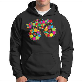 Retro Colorful Polka Dots Monster Truck Happy Dot Day Boys Hoodie - Seseable