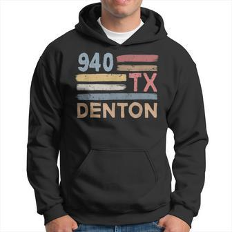Retro Denton Area Code 940 Residents State Texas Hoodie | Mazezy