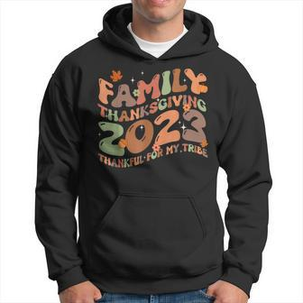 Retro Family Thanksgiving 2023 Thankful My Tribe Matching Hoodie - Seseable