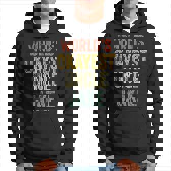 Retro Funny Uncle Worlds Okayest Uncle Jake Fun Uncle Day Hoodie | Mazezy