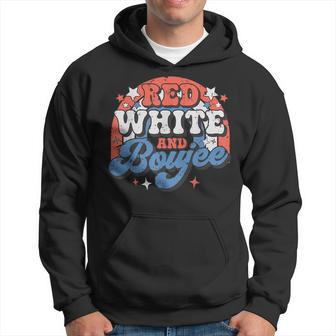 Retro Groovy Cute Red White And Boujee 4Th Of July Patriotic Hoodie | Mazezy
