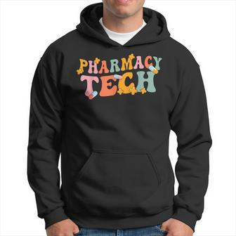 Retro Groovy Pharmacy Technician Pharmacist Pharmacy Tech Hoodie - Seseable