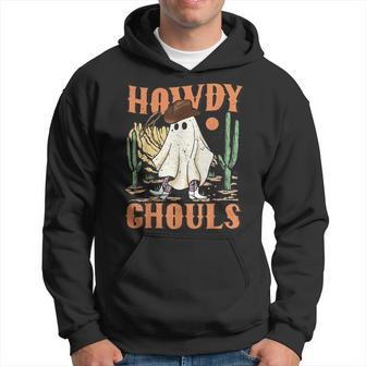 Retro Halloween Howdy Ghouls Western Boo Ghost Spooky Season Hoodie - Monsterry DE