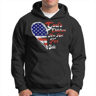 Retro Heart Gods Children Are Not For Sale American Flag Retro Gifts Hoodie | Mazezy