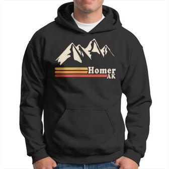 Retro Homer Alaska Ak Mountains Hoodie - Thegiftio UK