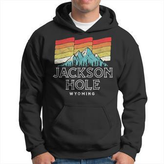 Retro Jackson Hole Wyoming Mountains Hoodie | Mazezy