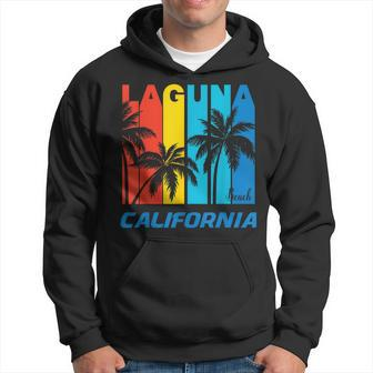Retro Laguna Beach California Palm Trees Vacation Hoodie | Mazezy