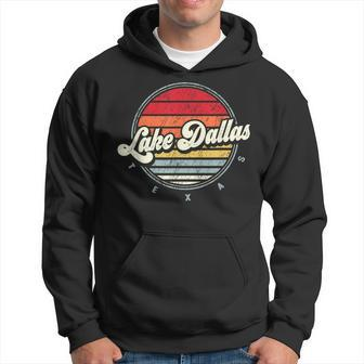 Retro Lake Dallas Home State Cool 70S Style Sunset Hoodie | Mazezy