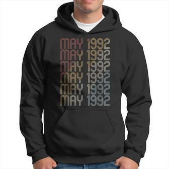 Retro May 1992 Pattern Vintage May 1992 Birthday Gift Hoodie | Mazezy