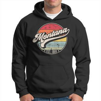 Retro Montana Home State Mt Cool 70S Style Sunset Gift For Women Hoodie - Thegiftio UK