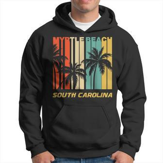 Retro Myrtle Beach South Carolina Palm Trees Vacation Hoodie | Mazezy
