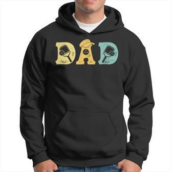 Retro Pickleball Dad Paddles Ball Fathers Day Pickleball Hoodie - Seseable