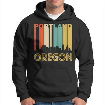 Retro Portland Oregon Cityscape Downtown Skyline Hoodie | Mazezy