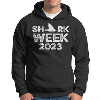 Retro Shark Fin Week 2023 Lovers Animal Ocean Trip Biologist Hoodie - Seseable