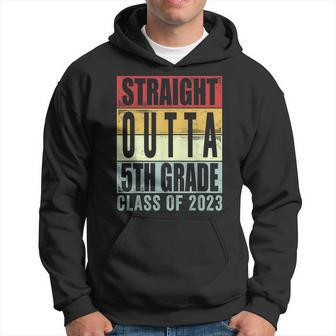 Retro Straight Outta 5Th Grade Graduation Class Of 2023 Gift Hoodie | Mazezy