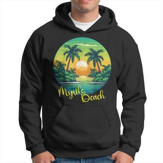 Retro Sunset South Carolina Myrtle Beach Palm Trees Hoodie | Mazezy