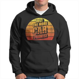 Retro Vintage Just One More Car I Promise Funny Car Mechanic Hoodie - Thegiftio UK