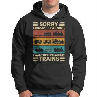 Retro Wagon Train Lover Model Railroad Conductor Funny Train Hoodie - Monsterry UK