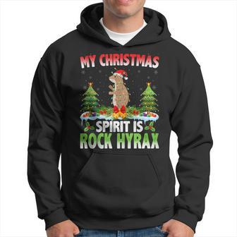 Rock Hyrax Wearing Santa Hat Christmas Spirit Rock Hyrax Hoodie | Mazezy