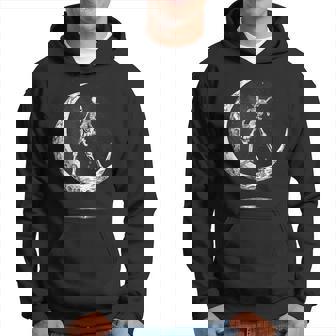 Rock On Skeleton Moon Rock And Roll Hoodie - Seseable