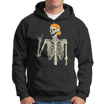 Rocker Skeleton Cap Skater Cool Halloween Punk Rock Boys Hoodie | Mazezy