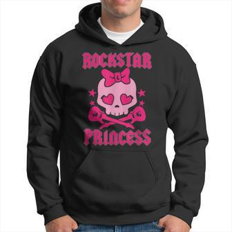 Rockstar Princess Heavy Metal Pirate Skull Pink Hoodie | Mazezy