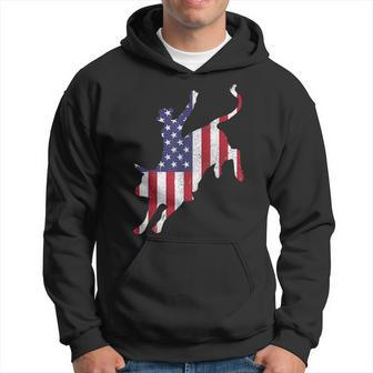Rodeo Bull Riding American Flag Patriotic Bull Rider Gift Patriotic Funny Gifts Hoodie | Mazezy