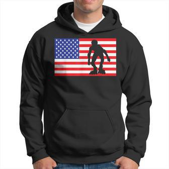 Roller Skating Usa American Flag Skater Skate 4Th Of July Usa Funny Gifts Hoodie | Mazezy
