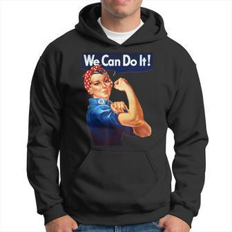 Rosie The Riveter Poster We Can Do It Feminist Retro Hoodie - Seseable