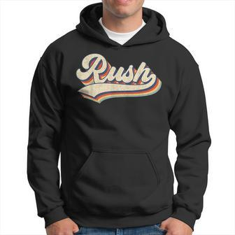 Rush Surname Rush Sports Name Rush Vintage Retro Rush Hoodie - Seseable