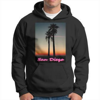 San Diego Sunset - Souvenir Vacation Palm Tree California Hoodie | Mazezy
