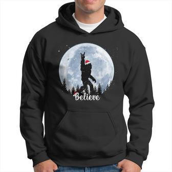 Santa Bigfoot Christmas Rock Roll Sasquatch Believe Xmas Hoodie - Thegiftio UK